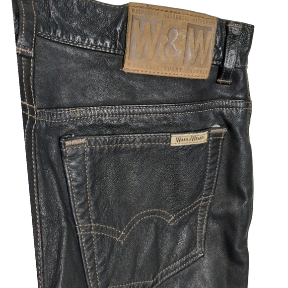 * NEW* W &W Wash & Wear Men's Genuine Leather Size 28 - Picture 7 of 16